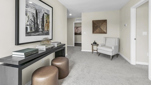 Robie model bedroom with carpet