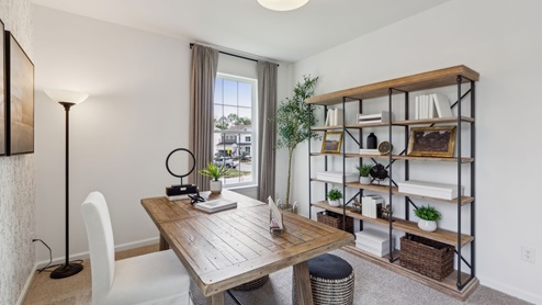 This flex room is on the first floor and can be used as an office space.