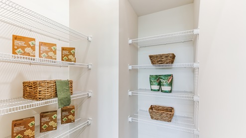 Image of the pantry with storage on all walls.