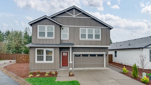 exterior front single-family home with a 2-car garage