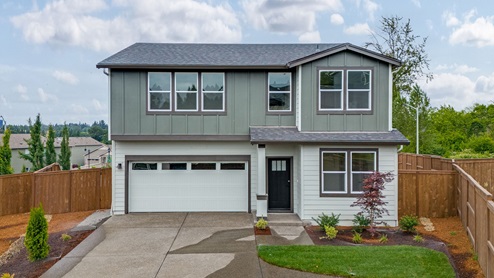 exterior front single-family home with a 2-car garage
