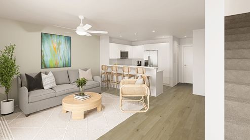 Interior living and dining room