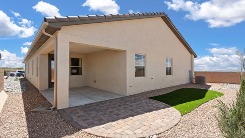 Backyard view with covered patio