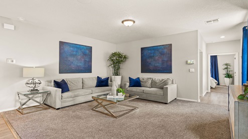living room with carpet