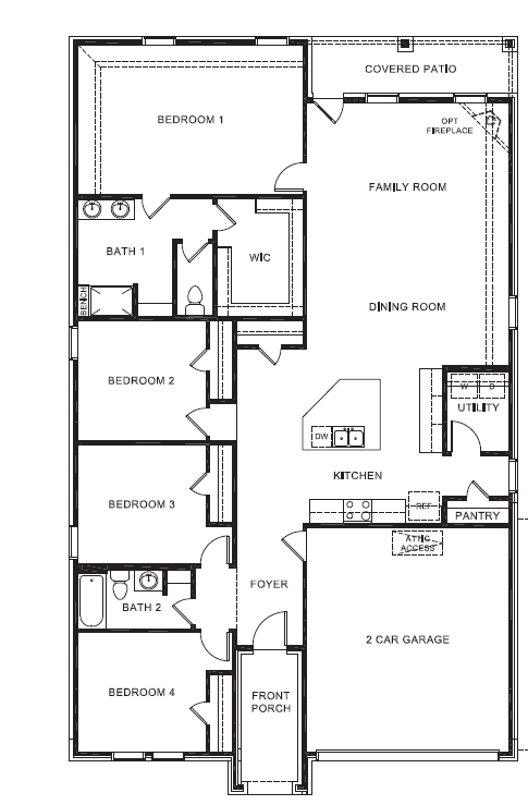 Single story floor plan image