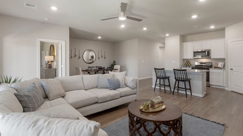 Welcome to The Estates at Conrad Village community in Bixby, Oklahoma, where the Justin floor plan embodies the perfect blend of modern design and small-town charm. As you explore the streets lined with brick or brick and rock exterior elevations, you'll feel a sense of belonging in this welcoming neighborhood. The Justin offers 1831 square feet of spacious living space, featuring 4 bedrooms and 2 bathrooms, designed to accommodate the needs of your family. Step inside and be greeted by an inviting open-concept layout, where the kitchen seamlessly overlooks the combination living and dining area. Designed with both style and functionality in mind, the kitchen boasts painted cabinetry, granite countertops, and luxury vinyl wood flooring. Large windows in the living room flood the space with natural light, creating a warm and inviting atmosphere. Stainless steel appliances add a touch of sophistication to the heart of the home. Indulge in the luxurious 12x24 marble tile surround in both the primary and secondary bathrooms, creating a spa-like retreat for your daily routines. With carpeted floors in the bedrooms, comfort is never compromised. Retreat to the primary bedroom, where relaxation awaits. Enjoy the convenience of an attached bathroom with a walk-in closet, double vanity, and a separate toilet for added privacy. Experience the convenience of smart home features throughout the Justin floor plan, adding modern technology to your everyday life. Don't miss your chance to make the Justin your new home in The Estates at Conrad Village community. Contact us today to schedule a tour and discover why this floor plan is the perfect combination of style, comfort, and functionality for your family's needs. Your dream home awaits!
