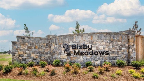 Bixby meadows community entrance monument