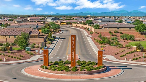 Discover new homes within the only gated community in Gladden Farms. Coronet at Gladden Farms, a premier D.R. Horton community where modern living meets the scenic charm of Marana, Arizona. Located within the expansive Gladden Farms master-planned neighborhood, Coronet offers residents the perfect blend of small-town warmth and modern amenities. Surrounded by 830 acres of green space, 28 parks, and 19 playgrounds, this gated community is designed for families who value both comfort and outdoor adventure. Residents of Coronet at Gladden Farms enjoy exclusive amenities such as a sparkling community pool, jacuzzi, fitness center, and a clubhouse complete with a BBQ area and patio. The gated community also offers walking trails, a dog park, and playgrounds, making it the ideal environment for families and active lifestyles. Each home is thoughtfully designed with high-end finishes, including quartz countertops, wood-look luxury vinyl plank flooring, tile roofs, Spanish Lace stucco exteriors and beautifully landscaped front yards with auto drip irrigation. Additionally, all homes feature covered front porches and back patios, perfect for enjoying the stunning Arizona sunsets and monsoons. Coronet at Gladden Farms is built with a commitment to energy efficiency and sustainability. Each home meets the DOE Zero Energy Ready Home standards, meaning they are constructed to be so energy-efficient that a renewable energy system could offset most or all of the home's annual energy use. These homes include advanced features such as tankless water heaters, energy-efficient LED lighting, and high-performance insulation, ensuring lower utility costs and a reduced environmental footprint. The Home is Connected Smart Home package, which includes a smart thermostat, video doorbell, keyless entry, a Wi-Fi-enabled garage door opener, and much more, provides modern convenience and enhanced security. Living in Coronet at Gladden Farms means being part of a thriving community with easy access to shopping, dining, and recreation. The greater Gladden Farms area is equipped with amenities like a splashpad, soccer fields, and the Paws & Claws Dog Park. With the new Fry’s Marketplace, along with Starbucks and Ace Hardware, all your daily needs are just moments away. Families will appreciate being part of the Marana Unified School District, with Gladden Farms Elementary nearby and a new K-8 school opening in 2025. Beyond the community, residents can explore the natural beauty of the area with proximity to Picacho Peak State Park, Tortolita Mountain Park, and Saguaro National Park, offering endless opportunities for hiking, cycling, and wildlife viewing. Major employers such as Davis-Monthan Air Force Base, Raytheon, and Ventana Medical Systems are just a short drive away, making Coronet at Gladden Farms an ideal location for those commuting to Tucson, Casa Grande, or Phoenix. Experience the perfect blend of comfort, convenience, and community at Coronet at Gladden Farms—where new homes, energy efficiency, and a vibrant lifestyle await.