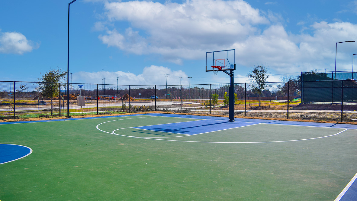 San Antonio Valley Ranch new home construction sports court