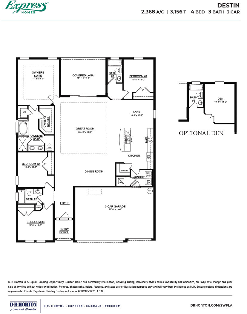 Dr Horton Destin Floor Plan - Home Alqu