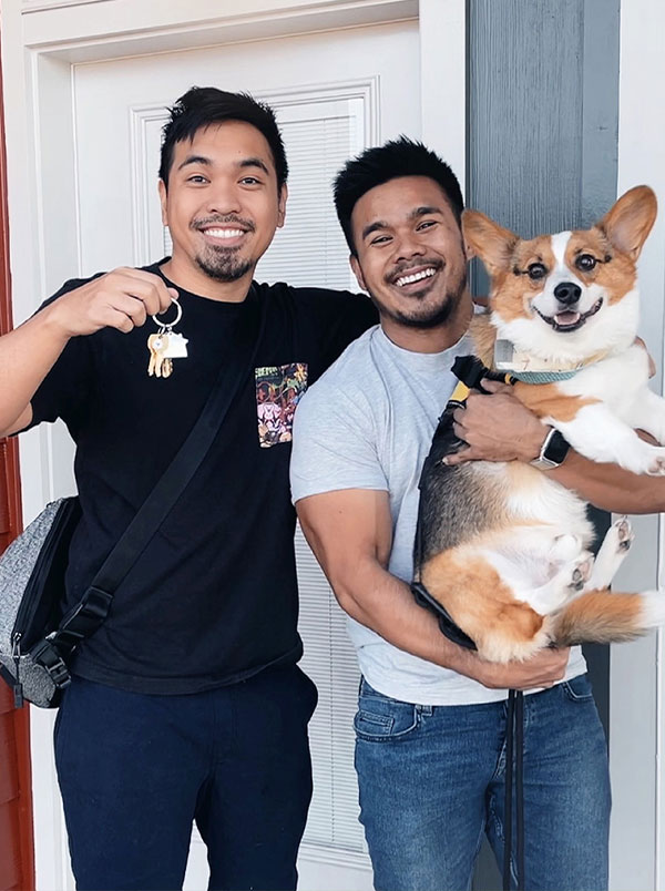 Guillermo and Acacio in front of their new Hoopili home