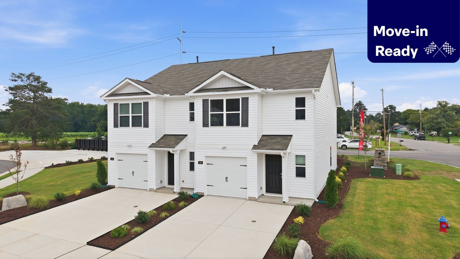 exterior of two story townhome
