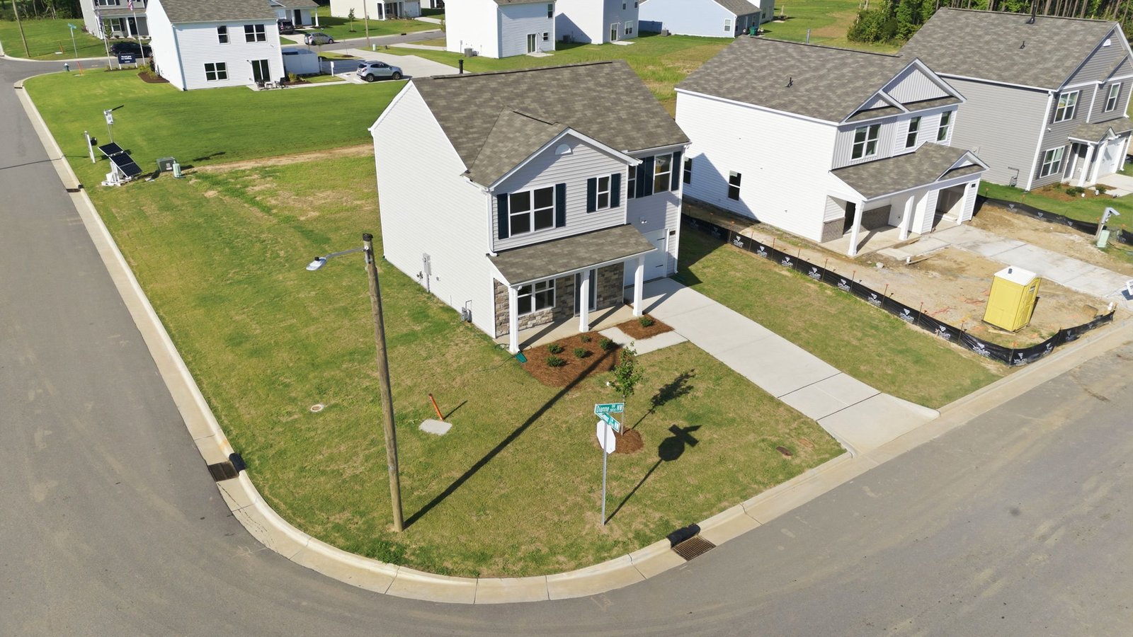 aerial view of front of home