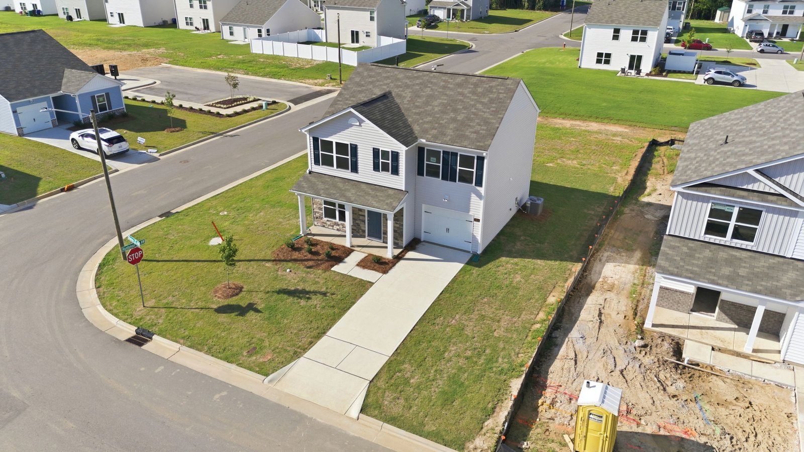 aerial view of front of home