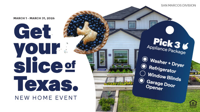 Get Your Slice of Texas logo with pick 3 tag.