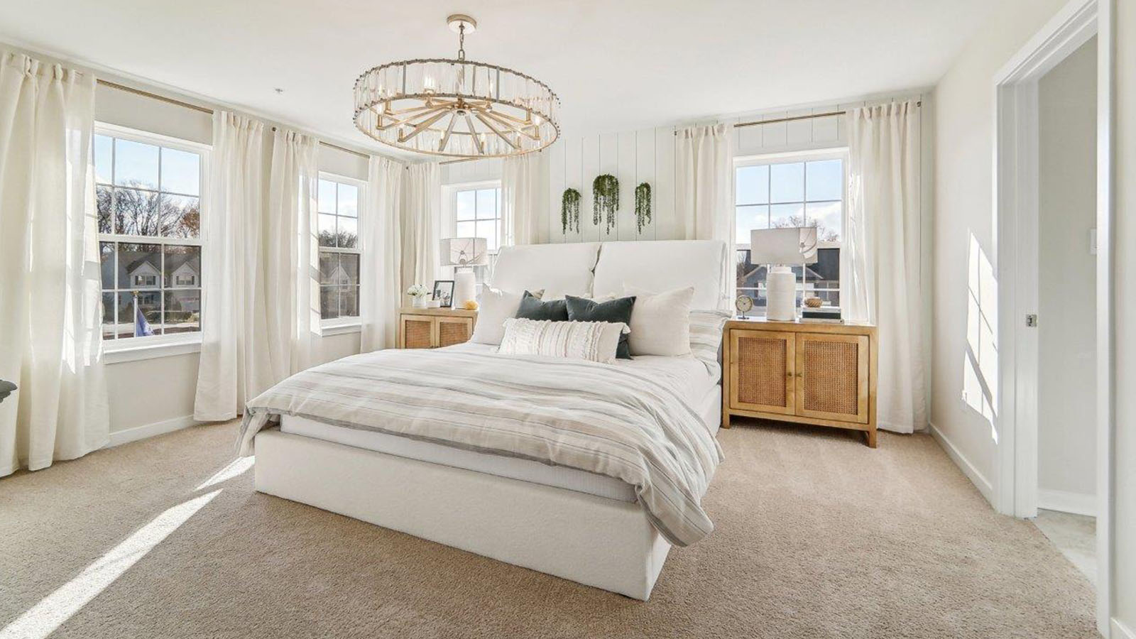 Primary suite with large windows