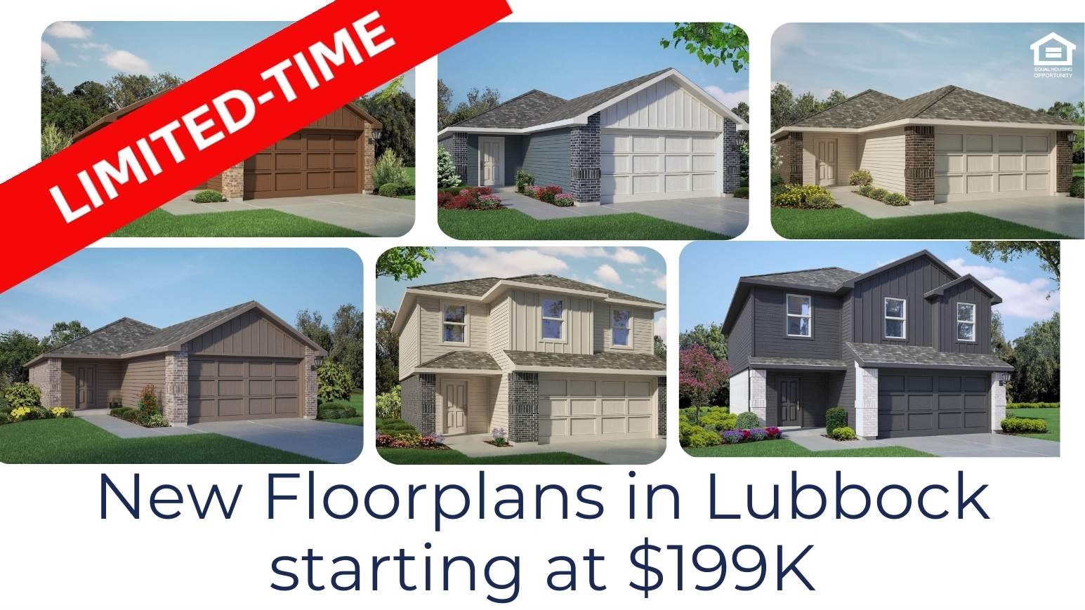 New Floor plans in lubbock starting at $199k