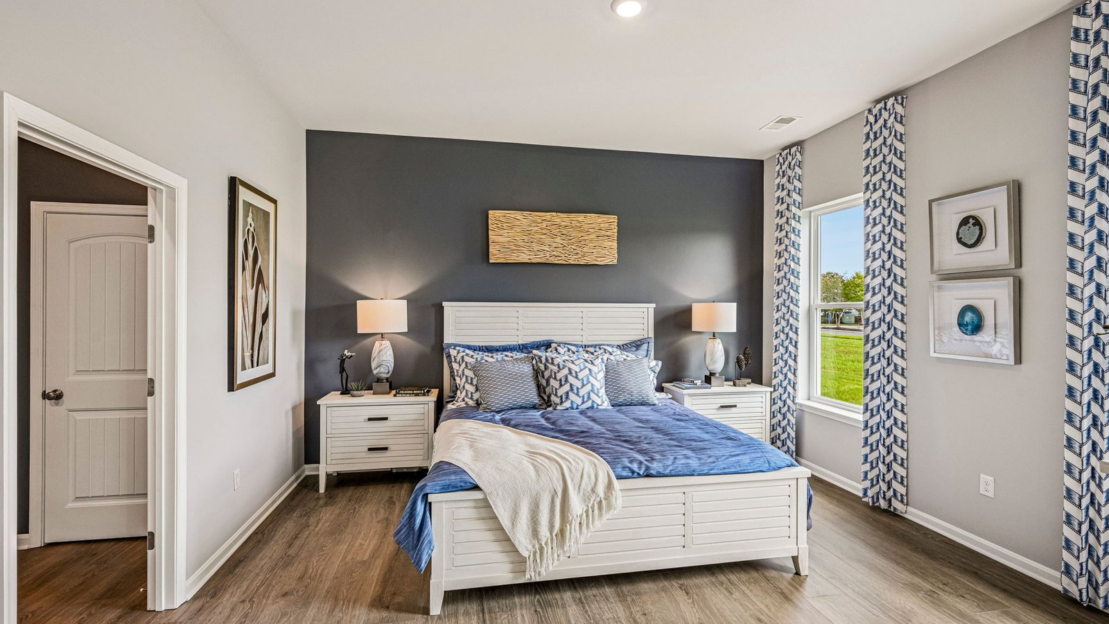 The private owner’s suite is a retreat in the back of the home.