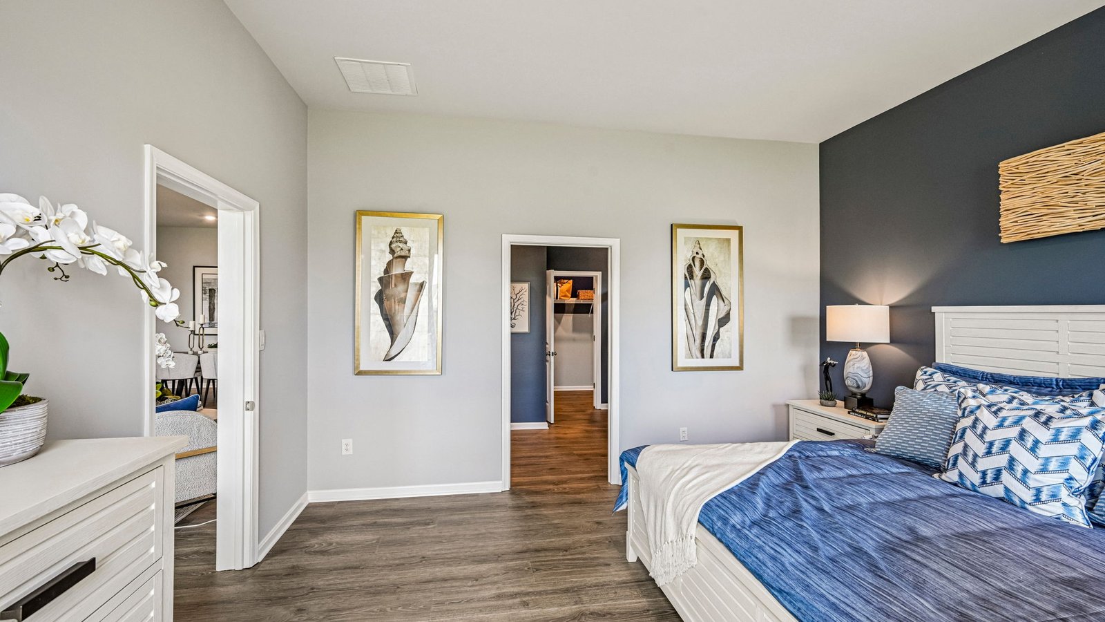 The private owner’s suite is a retreat in the back of the home.