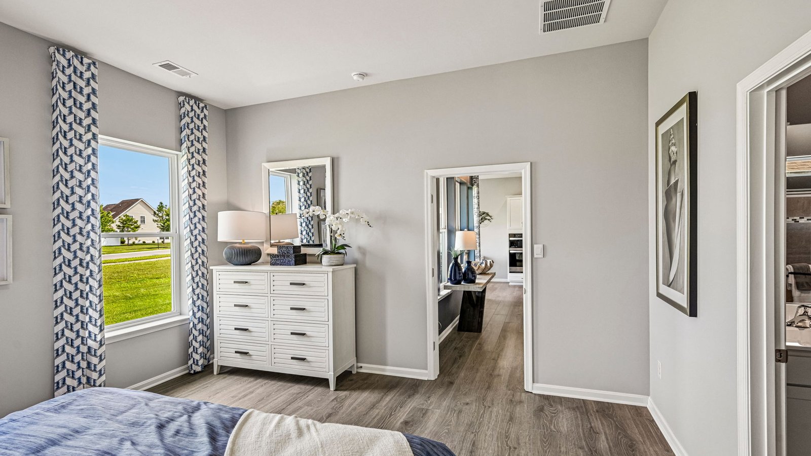 The private owner’s suite is a retreat in the back of the home.