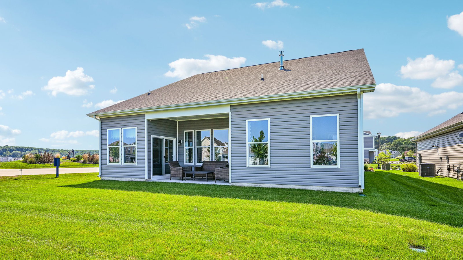 Enjoy the private covered porch in the back of the home.