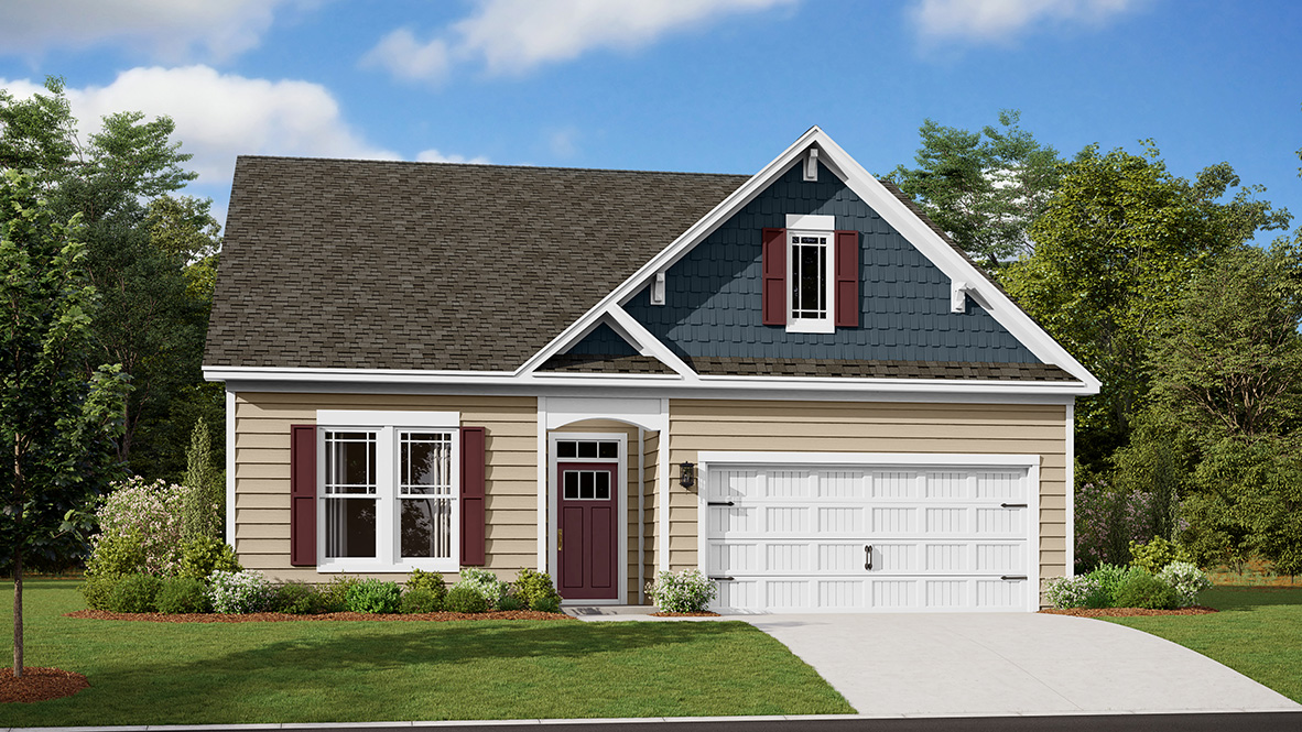 A rendering of an Azalea ranch home.