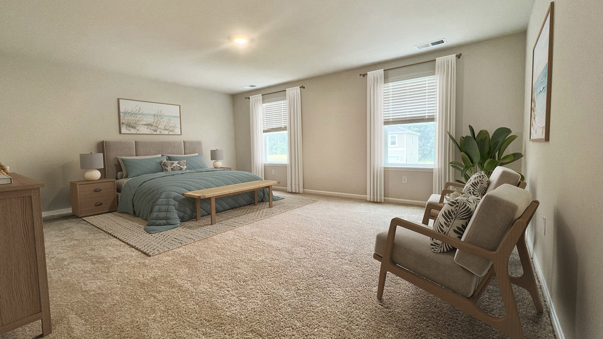 Upstairs, you will enter the inviting loft.
