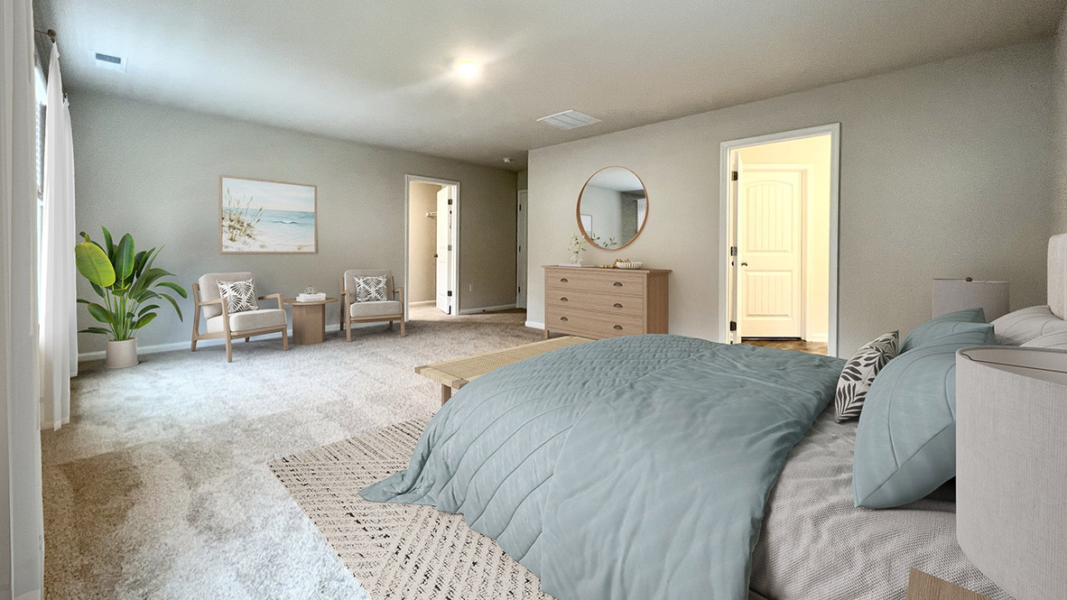 Upstairs, you will enter the inviting loft which also has a linen closet, a door to the owner's suite.