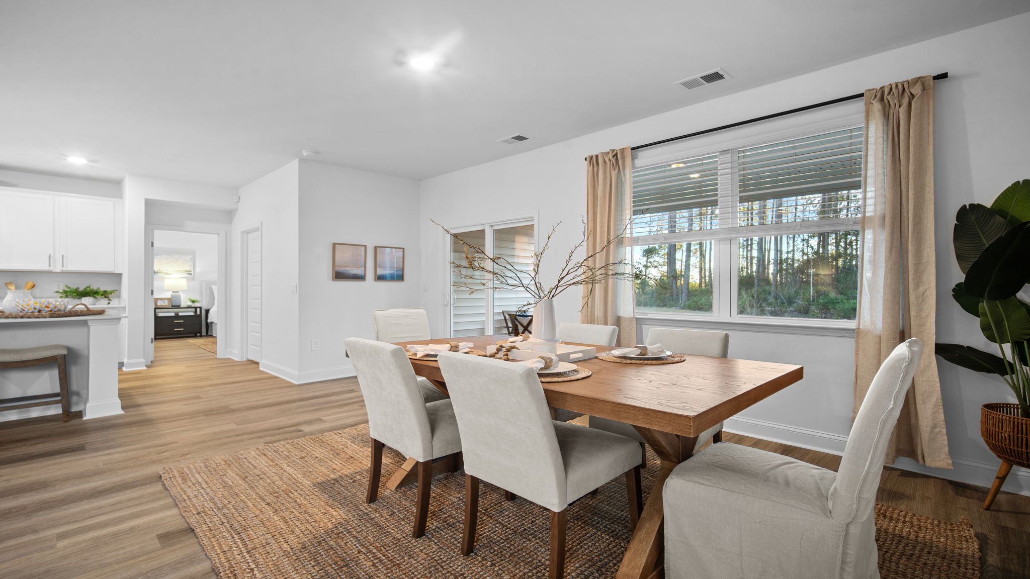 Dining area with a table and chairs