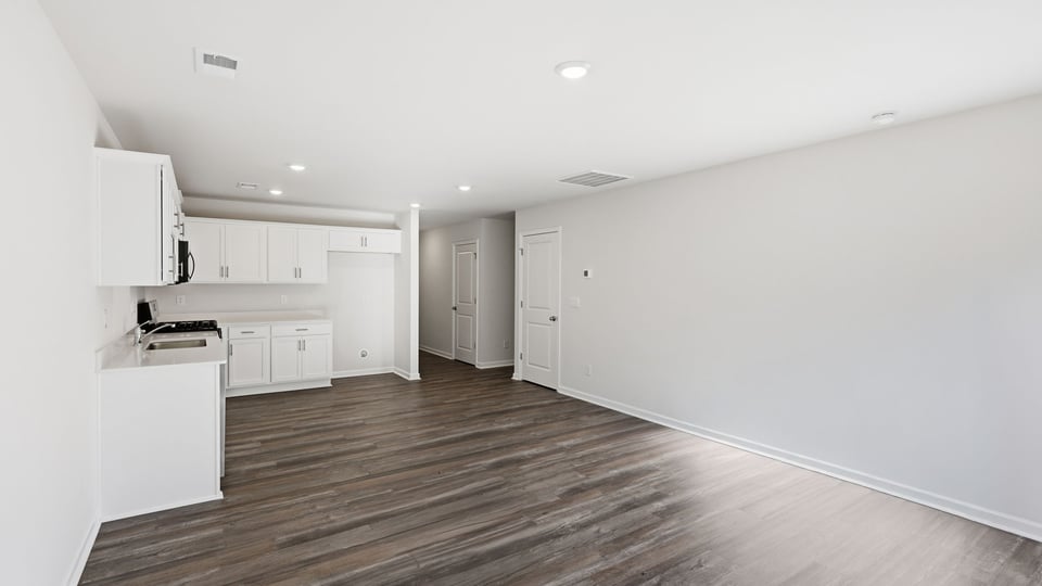 Kitchen with stainless steel appliances.