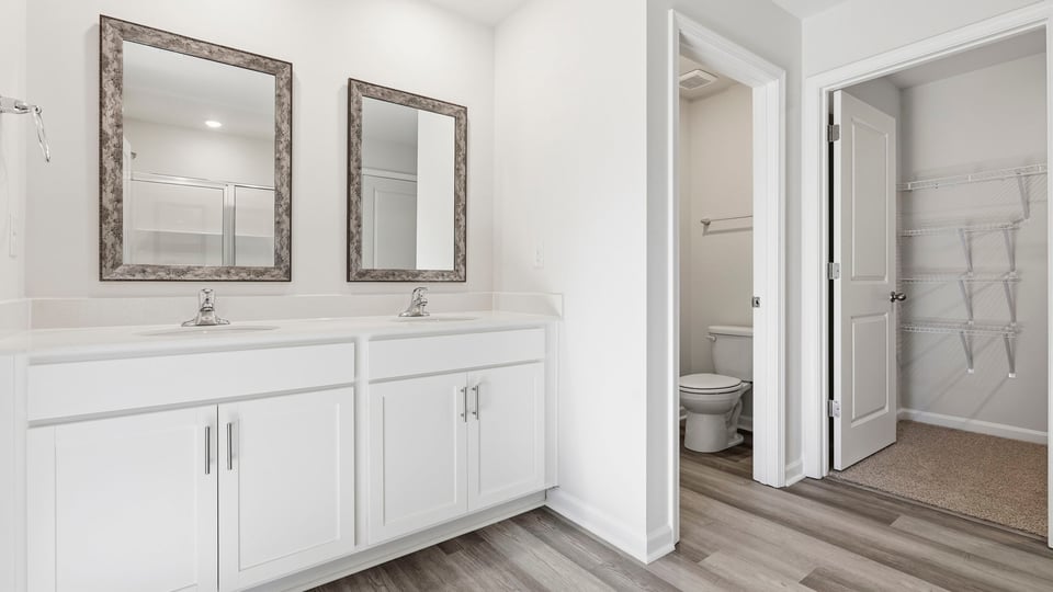 Bathroom with double vanity sin.