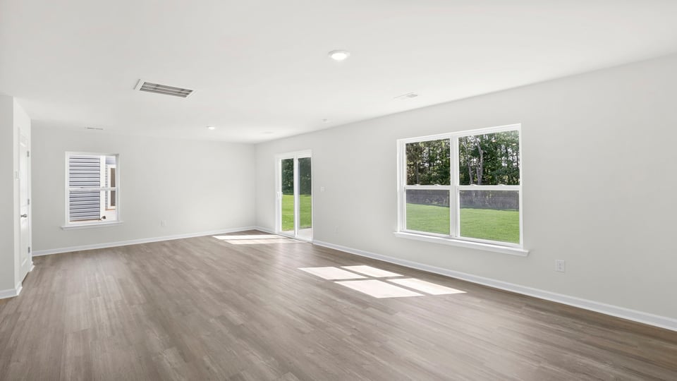 Family room with windos.