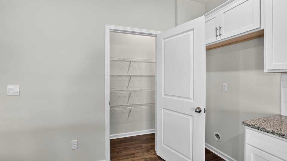 Door to pantry in kitchen.