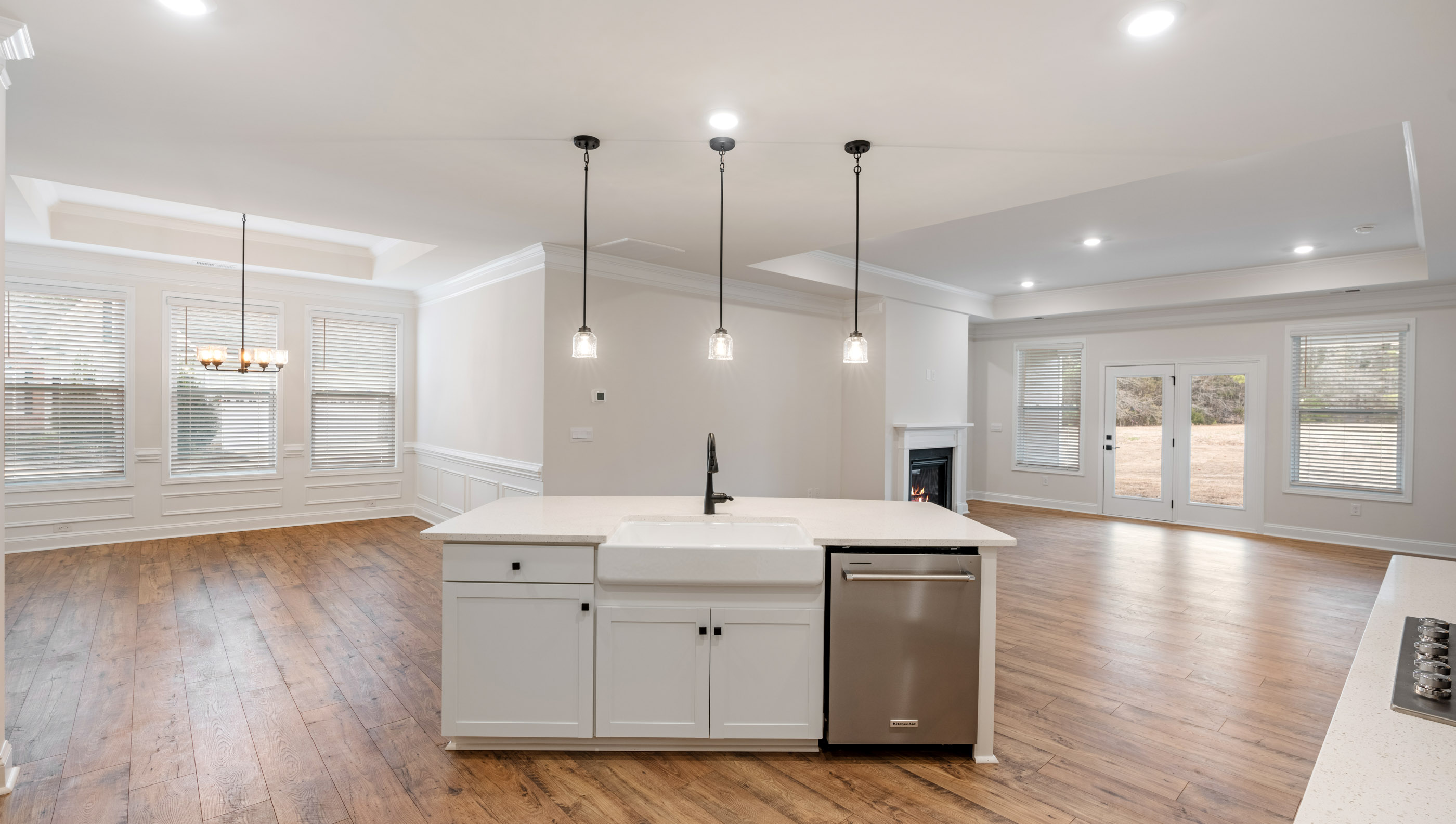 Kitchen with island.