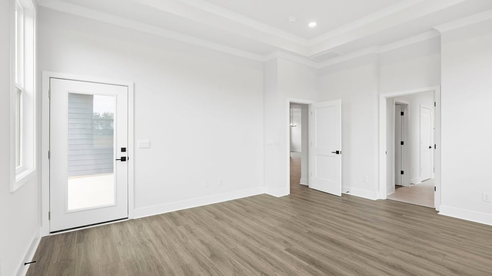 Bedroom with windows.