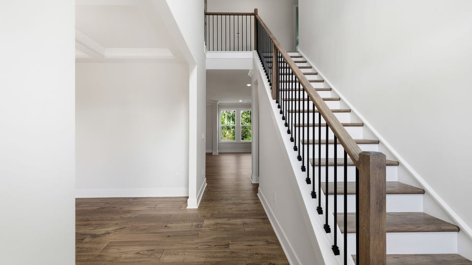 View of stairs into home.
