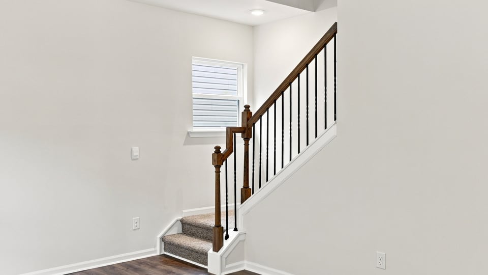 View of stairs to bedroom.