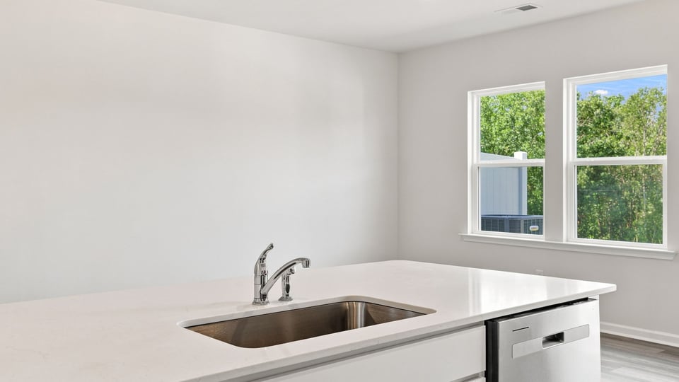 Kitchen with stainless steel appliances.
