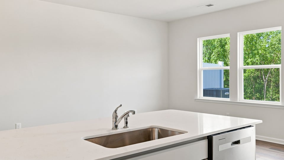 Kitchen with stainless steel appliances.