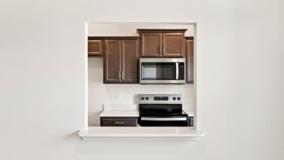 View into kitchen.