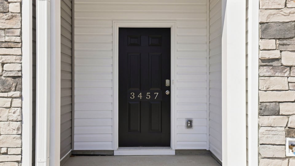 View of front door.
