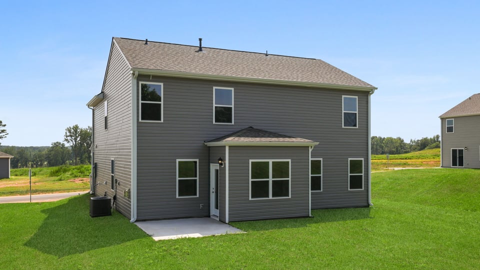Large backyard of home.