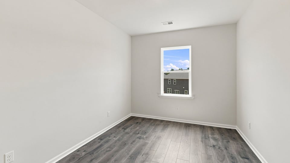 Dining room with windows.