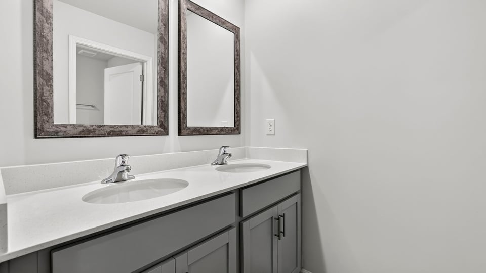Bathroom with vanity sink.