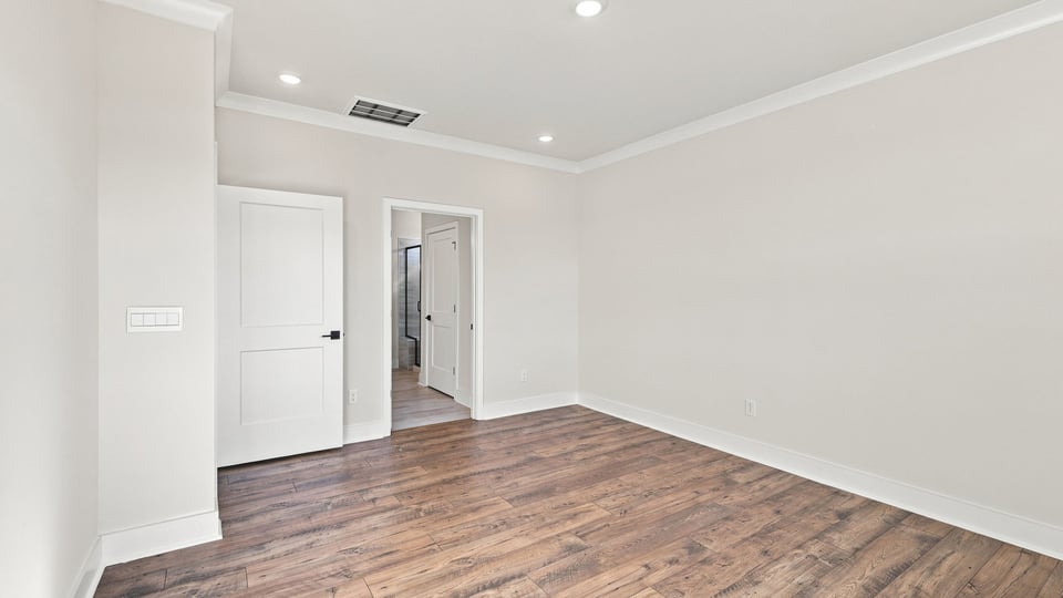 Bedroom with windows.
