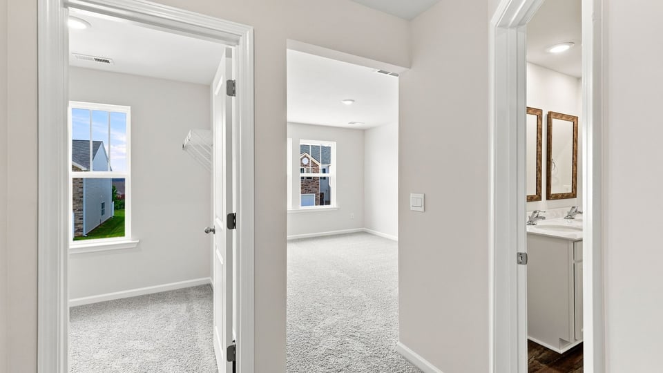Hallway view of home.