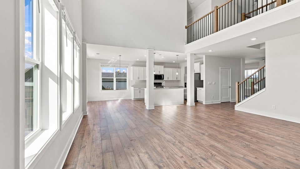 Living room with view of kitchen.