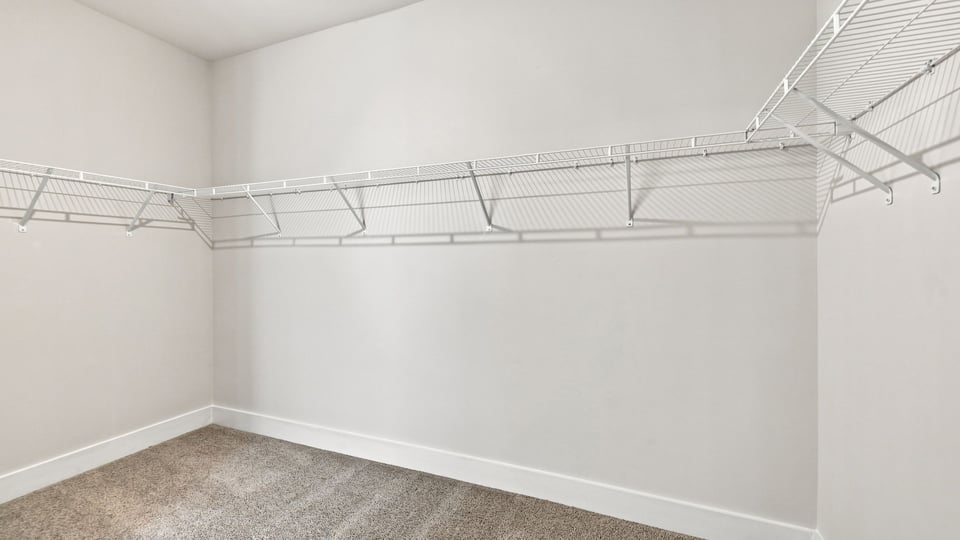 Closet with hanging storage racks