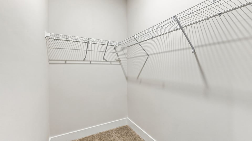 Closet with hanging storage racks