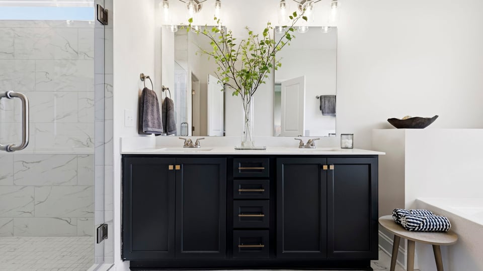 Bathroom with double vanity.